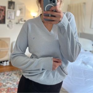 Vintage Powder Blue Dior V-Neck Acrylic Sweater